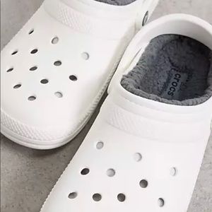 White fuzzy crocs